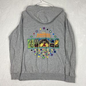 Disney Animal Kingdom Hoodie Jacket Womens Small Gray Full Zip Lightweight